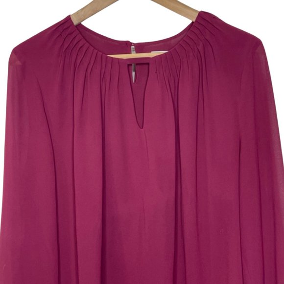 NAKED ZEBRA | Long Sleeve Lightweight Raspberry Red Blouse | Size L - Picture 2 of 10